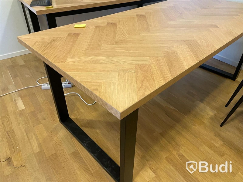 Bord med metallben L200xB90xH75 cm