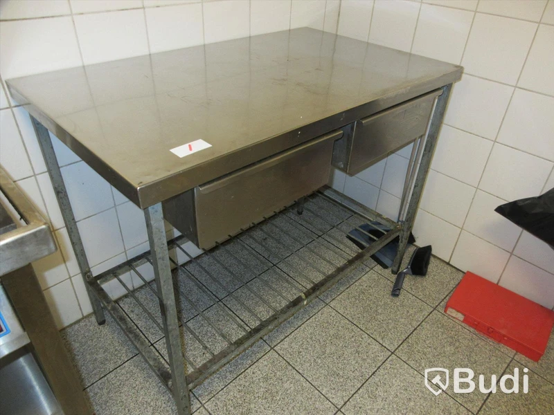 Rostfri bänk,  b 110 cm, d 67 cm, h 90 cm