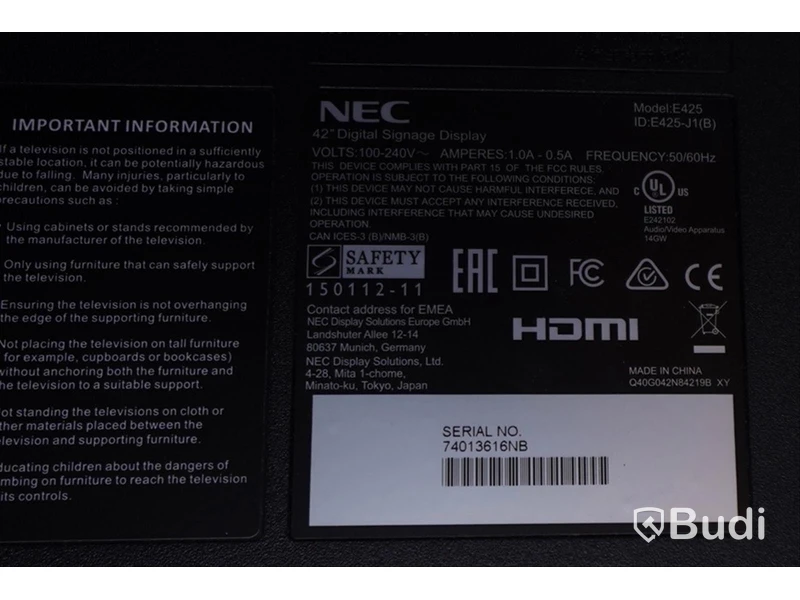 TV 42” NEC E425