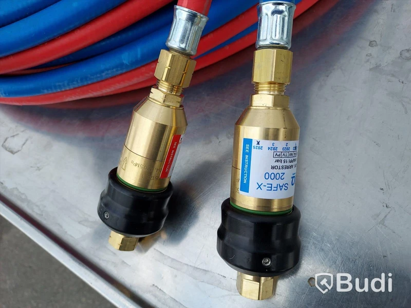 Gas slangpaket ca 20m skärbrännare, backventiler, bakslagsskydd GasiQ Safe X 2000