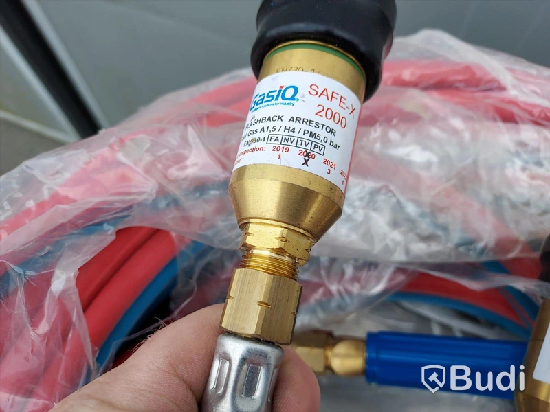 Gas slangpaket ca 20 m skärbrännare och backventiler, backslagsskydd GasiQ Safe X 2000