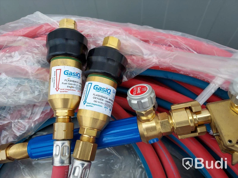 Gas slangpaket ca 20 m skärbrännare och backventiler, backslagsskydd GasiQ Safe X 2000