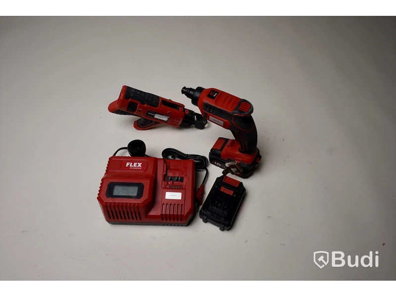 Gipsskruvdragare FLEX DW45 med skruvmagasin M-DW55, två batterier och laddare