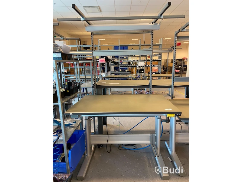 Höj- och sänkbart skrivbord ESD-säkrat med belysning