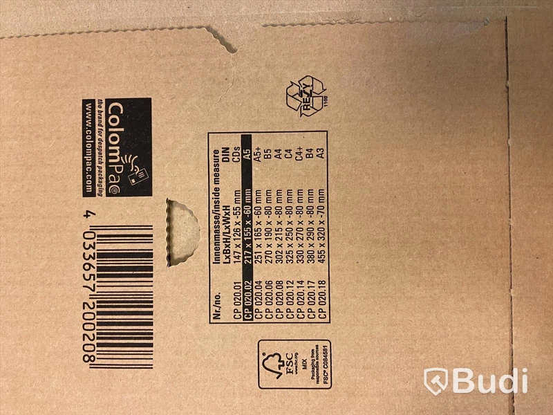 Pall med kartongförpackningar ColomPac CP 020.02
