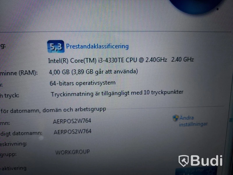 Kassasystem, pekskärm, kvittoskrivare, kortläsare