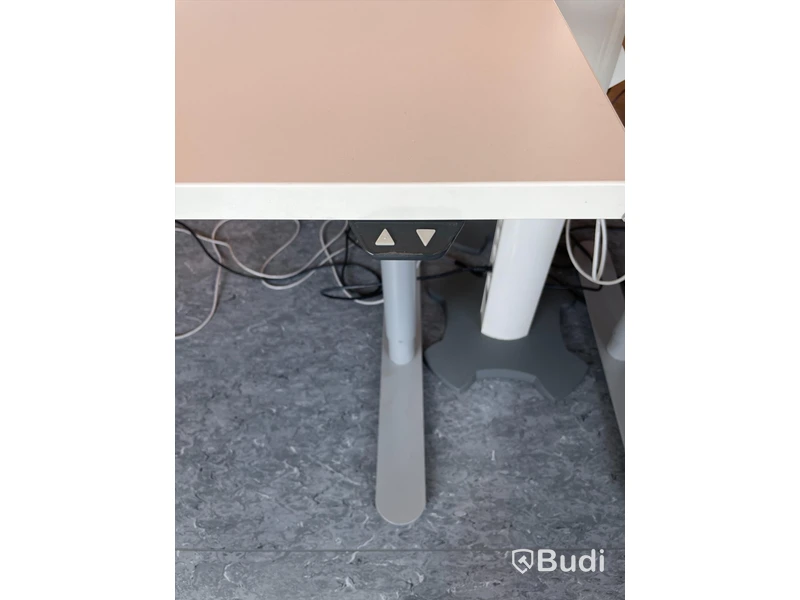 Höj- och sänkbart skrivbord med avskiljare