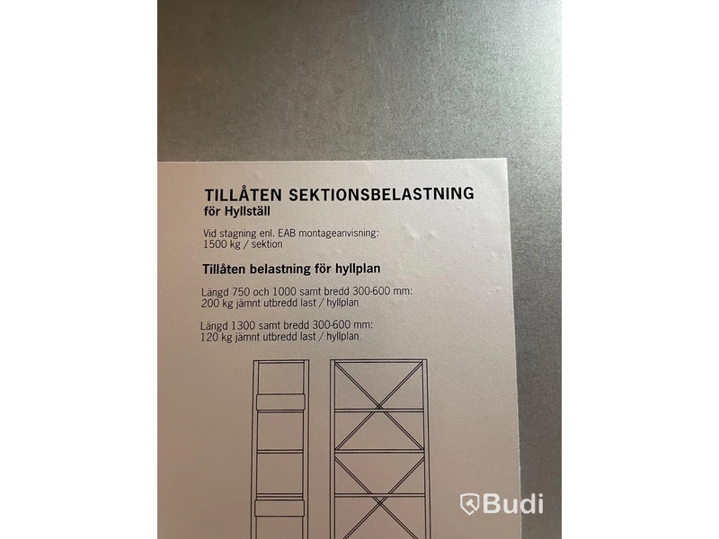 Lagerhyllor 5st dubbelsektioner EAB