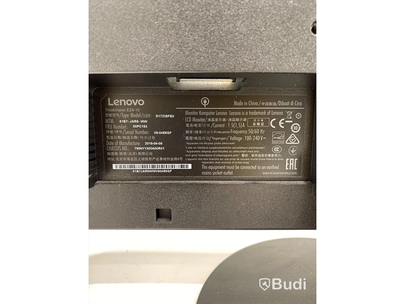 2 st Lenovo ThinkVision E24-10, 24” datorskärmar
