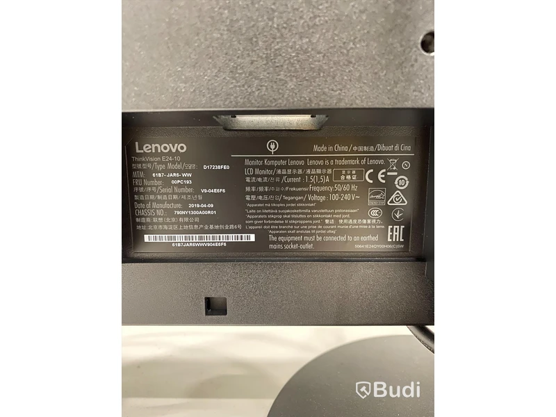 2 st Lenovo ThinkVision E24-10, 24” datorskärmar