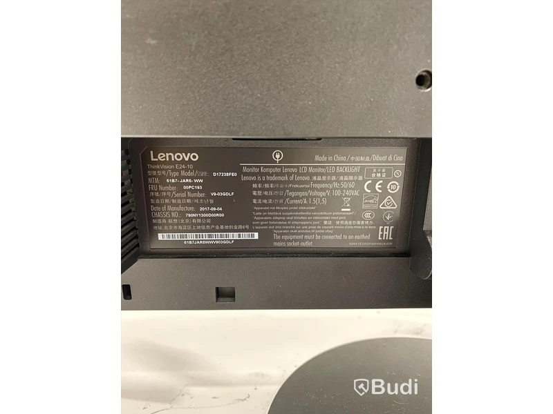 2 st Lenovo ThinkVision E24-10, 24” datorskärmar