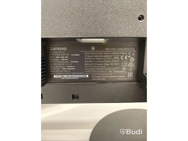 2 st Lenovo ThinkVision E24-10, 24” datorskärmar