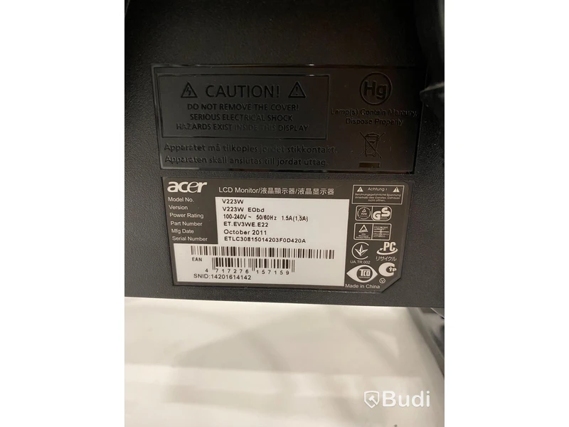 2 st Acer V223W EObd, 22” datorskärmar