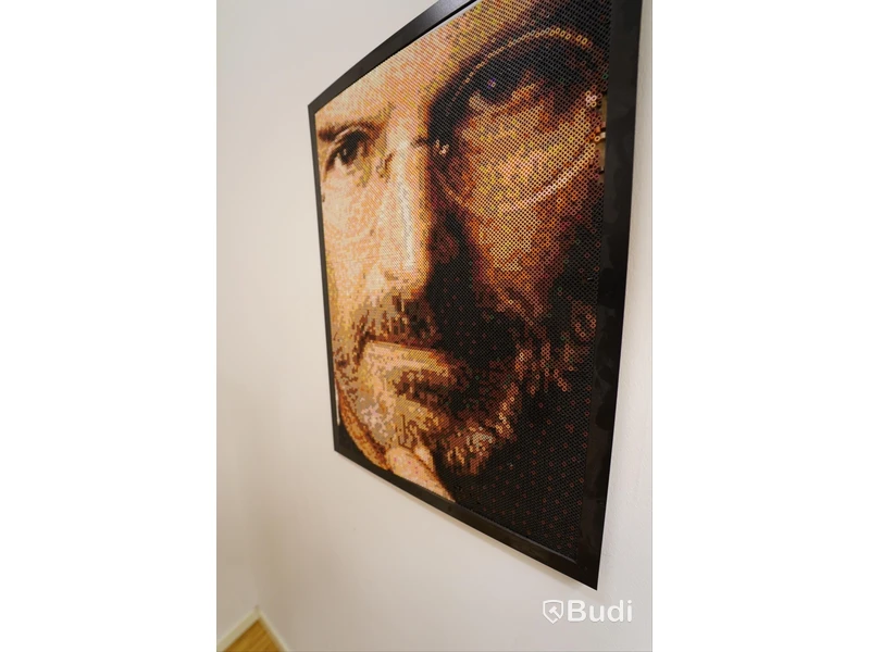 Steve Jobs Tavla gjord av plastpärlor ca 55x75cm