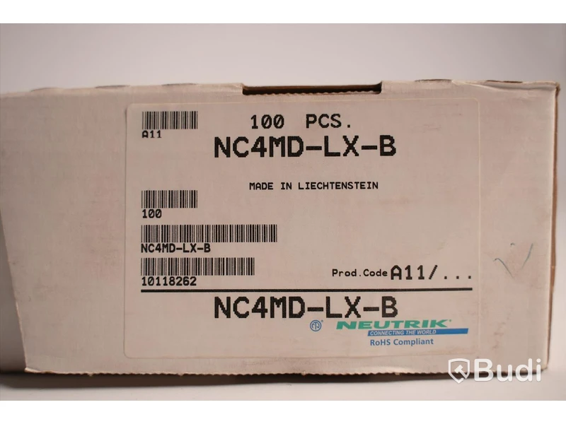 1 paket med 100st Neutrik NC4MD-LX-B