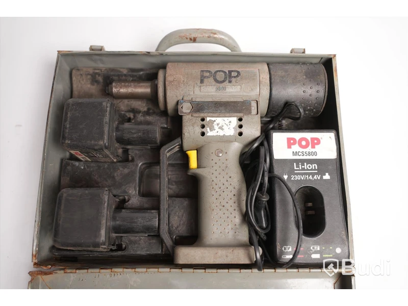 Popnits pistol POP 5800 inklusive 2 batterier och laddare, ej funktionstestad