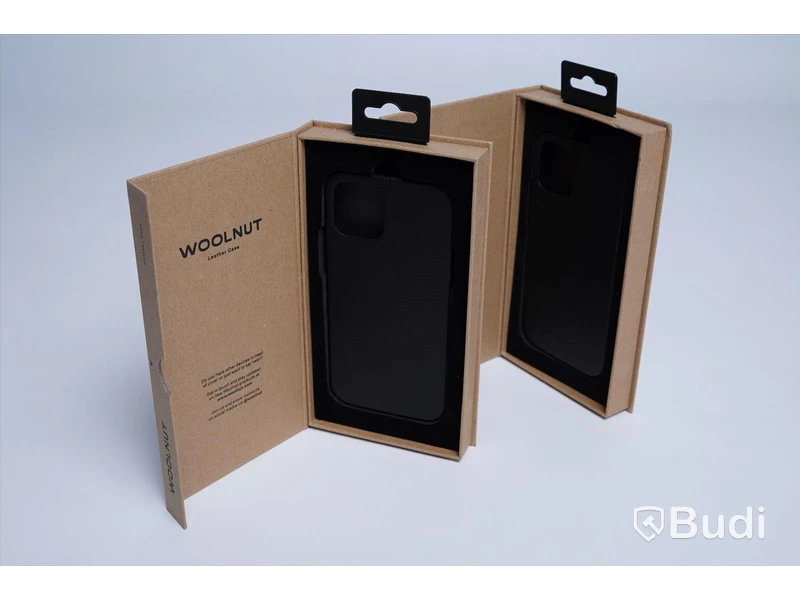 Mobilskal - 2 st. Woolnut, Leather case, iPhone 12/12 Pro, Black. Ny, Obruten förpackning.