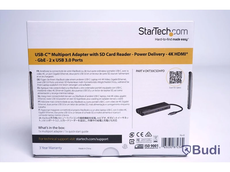 USB-C multiport adapter - StarTech. Ny, Obruten förpackning.