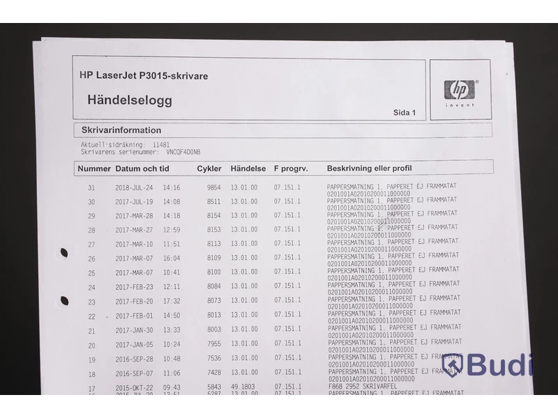 Skrivare - HP, LaserJet P3015. Begagnad. Funktionstestad.