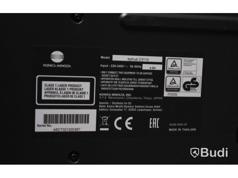 Skrivare - Konica minolta, Bizhub C3110. Trasig bricka (se bild 3). Funktionstestad.