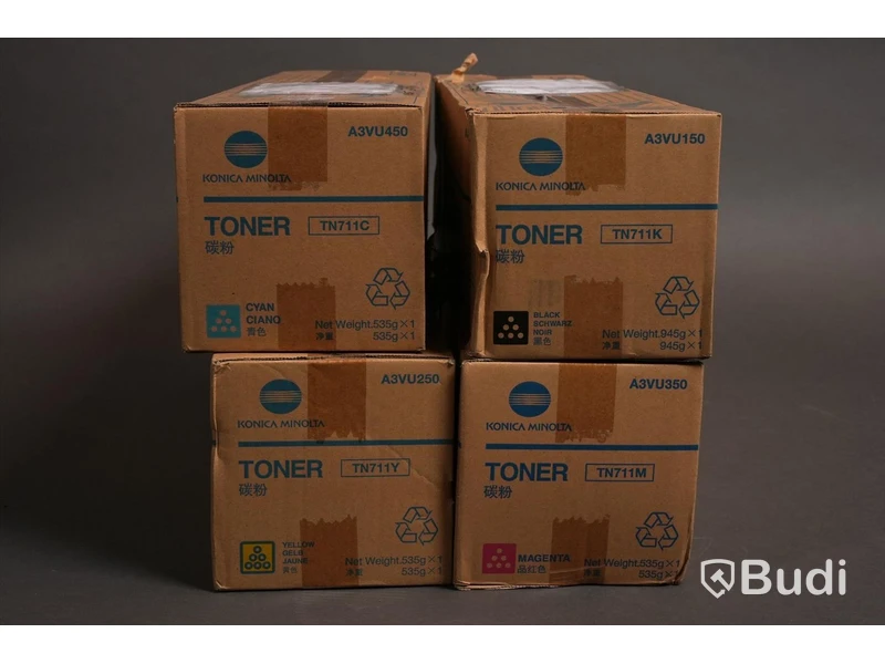 Toner - 4 st. Konica minolta, svart, gul, magneta, cyan. Ny, Obruten förpackning.