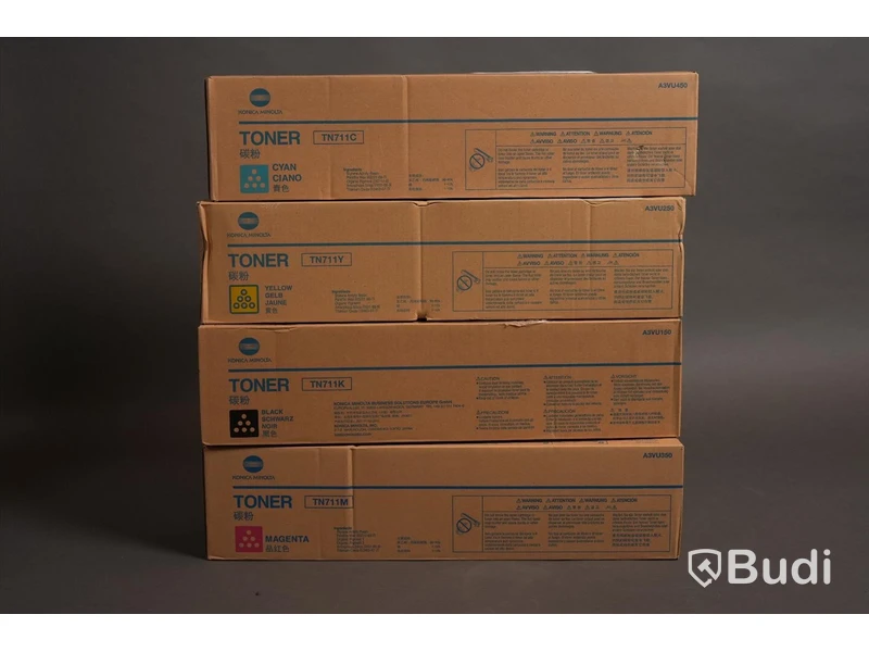 Toner - 4 st. Konica minolta, svart, gul, magneta, cyan. Ny, Obruten förpackning.