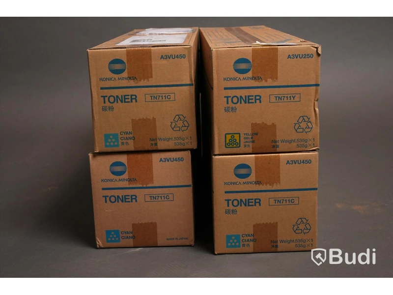 Toner - 4 st. Konica minolta, gul, cyan. Ny, Obruten förpackning.