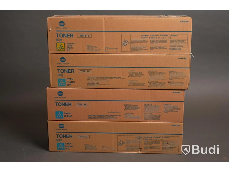 Toner - 4 st. Konica minolta, gul, cyan. Ny, Obruten förpackning.