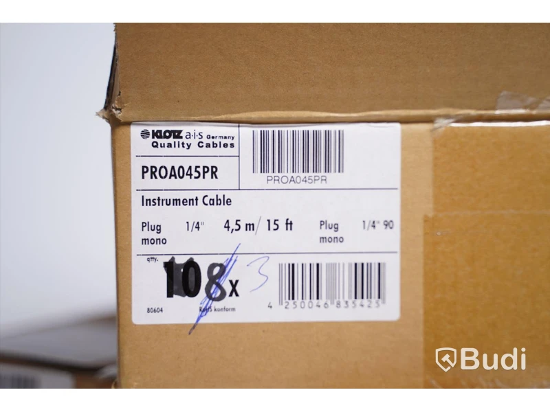 Instrumentkabel 4,5m 13st, Klotz PROA045PR. Ny, Obruten förpackning.