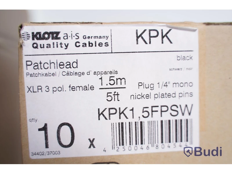 Patchkabel obalanserad 1,5m 20st, Klotz Patchlead KPK1. Ny, Obruten förpackning.