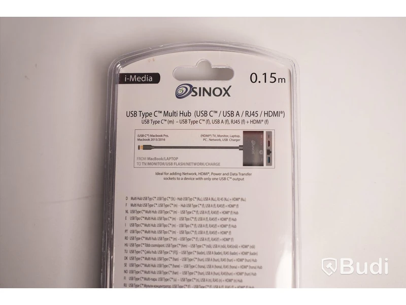 Multiadapter 2st USB-C, Sinox USB C Multi Hub. Ny, Obruten förpackning.