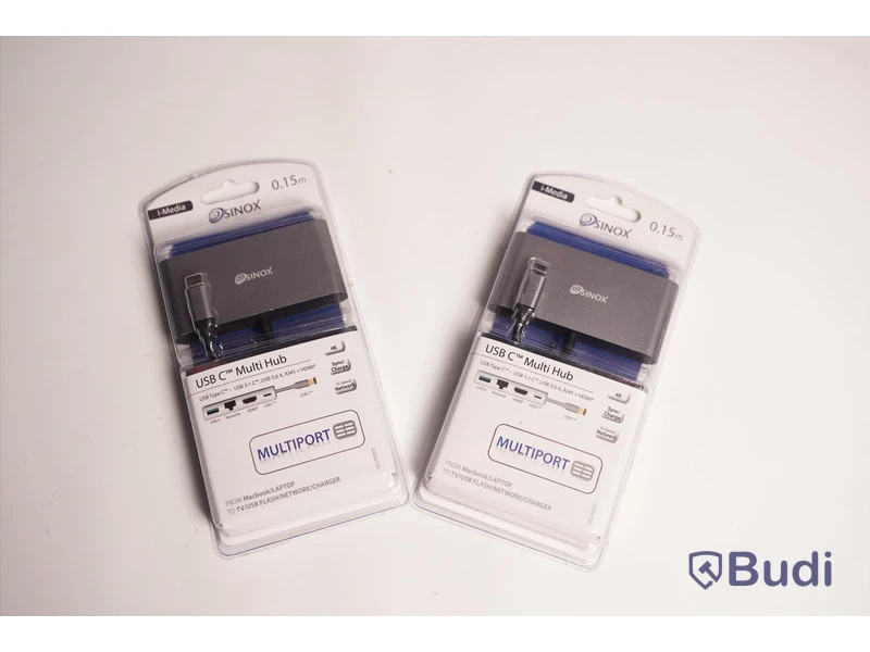 Multiadapter 2st USB-C, Sinox USB C Multi Hub. Ny, Obruten förpackning.