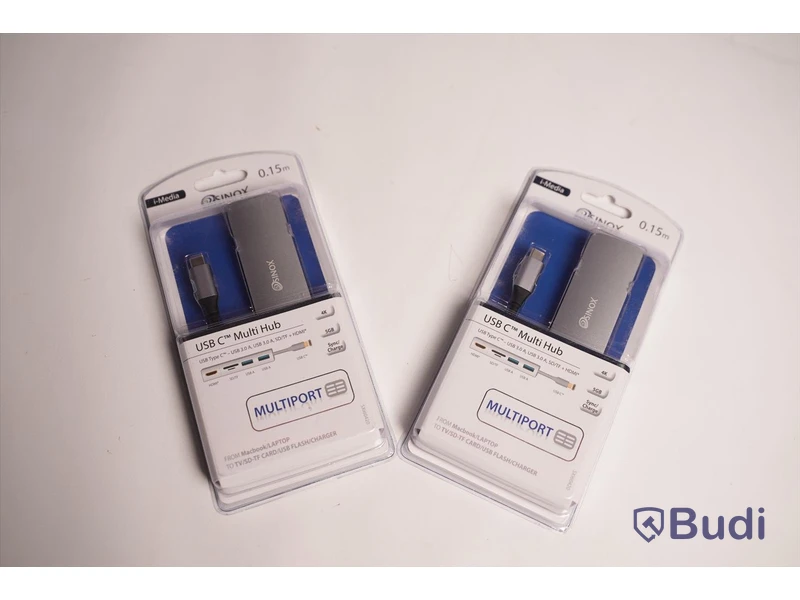 Multiadapter 2st USB-C, Sinox USB C Multi Hub. Ny, Obruten förpackning.