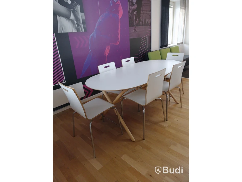 Matbord med 6st stolar L:185 cm B:90 cm H:72,5 cm