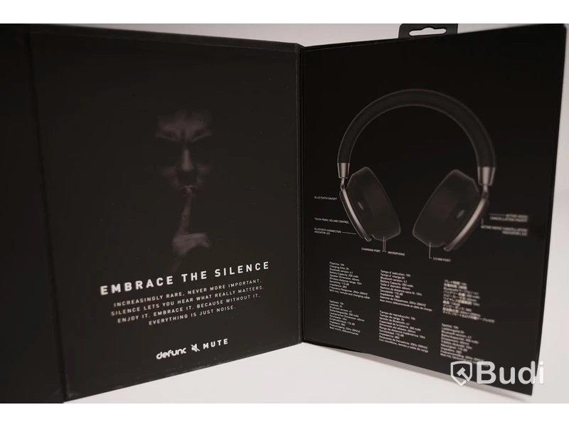 Hörlurar noise cancelling - Defunc Mute, svart. Ny, Obruten förpackning.