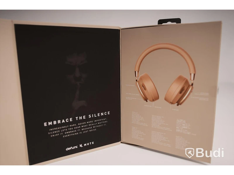 Hörlurar noise cancelling - Defunc Mute, beige. Ny, Obruten förpackning.