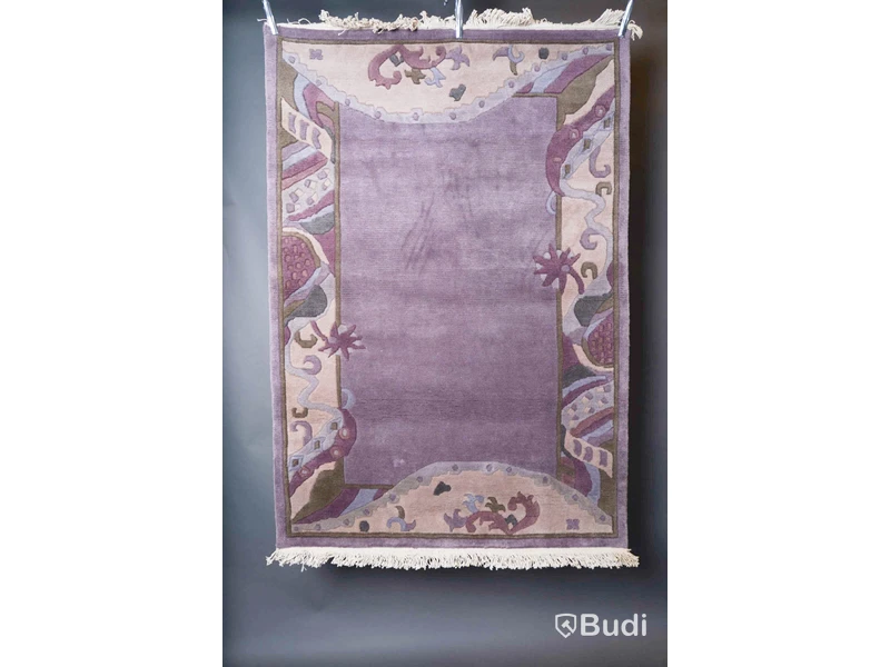 Handgjord Matta, Indien, 100procent ull, 121x174cm, färg Violet