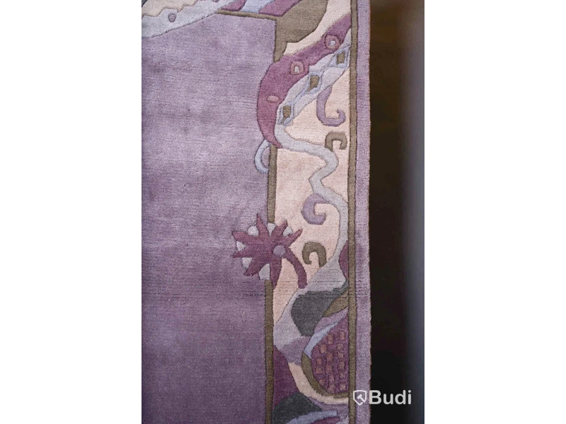 Handgjord Matta, Indien, 100procent ull, 121x174cm, färg Violet