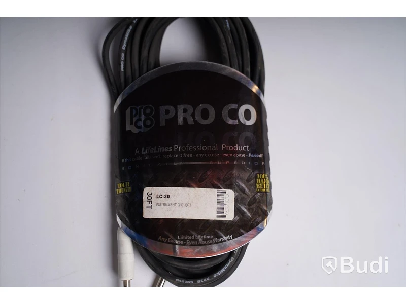 Footswitch och 2st telekabel 9m, Proel FCS-04 och Pro Co LC-30. Ny.