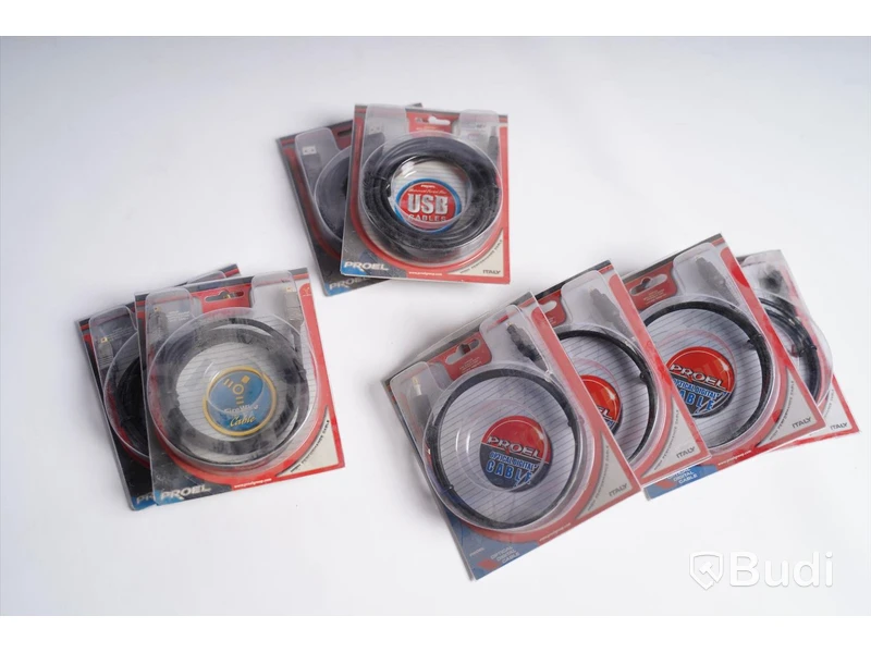 Diverse kablar, Proel Optical Digital Cable 5st, Proel Firewire 2st, Proel USB Cable 3st. Ny, Obruten förpackning.