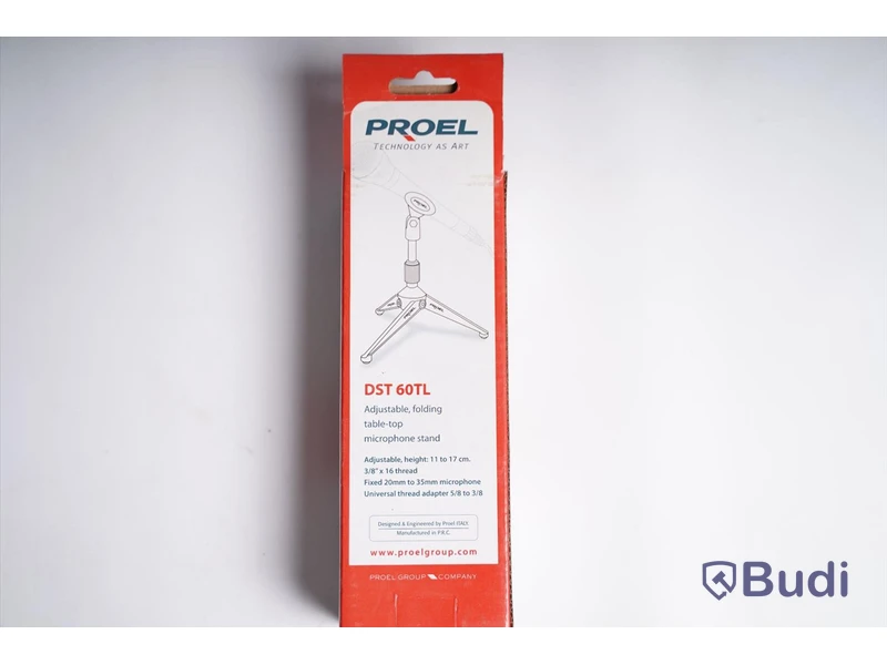 Mikrofonstativ och mikrofonkabel, Proel DST 60TL Microphone Stand, Proel Audio Video Cable. Ny, Obruten förpackning.