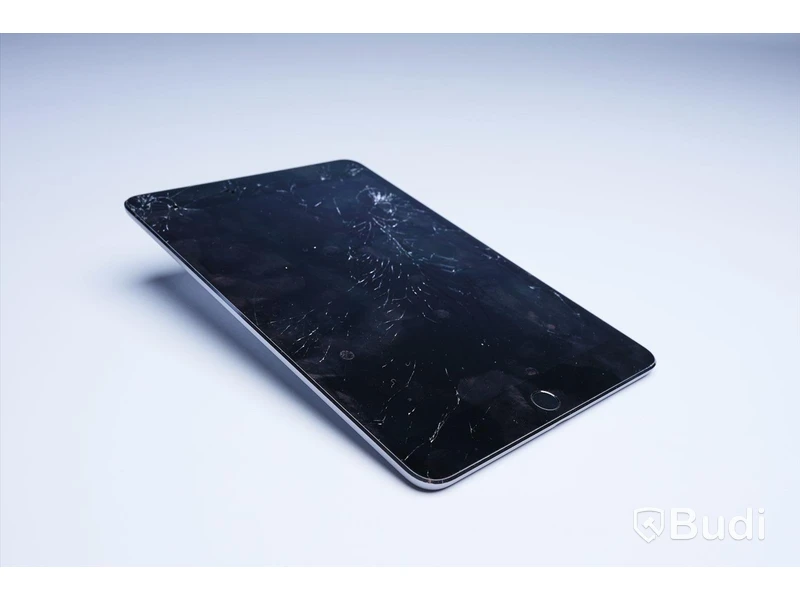 iPad mini 4 - 128 GB, Silver Grey, Apple. Slitage, sprucken framsida.