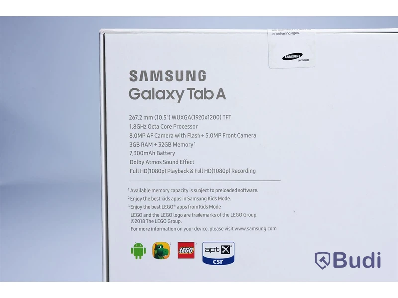 Galaxy Tab A - 32 GB, 10.5", Black, Samsung. Ny, Obruten förpackning.
