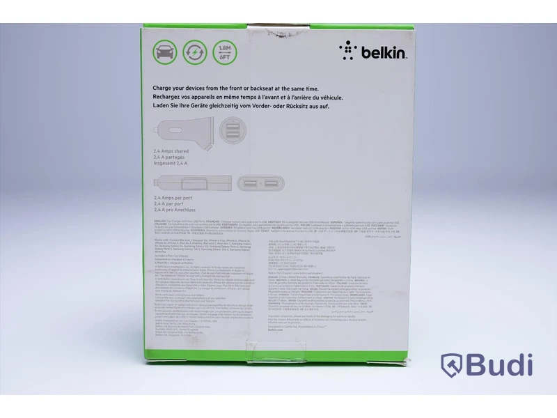 Laddare Bil, Road RockStar, Belkin. Ny, Obruten förpackning.