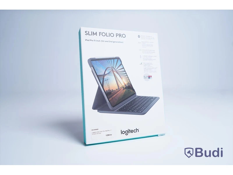iPad Pro skydd/tangentbord, Logitech Slim Folio Pro (1:a och 2:a generationen). Svart. Ny.
