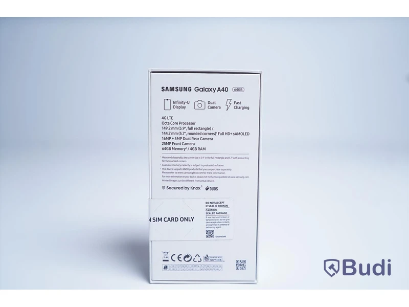 Samsung Galaxy A40 4G 64 GB Ny, Obruten förpackning.
