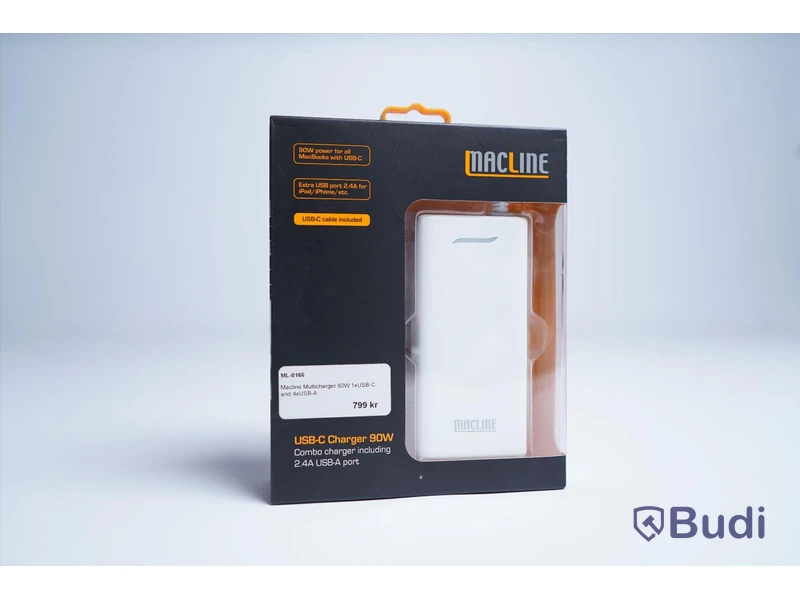 Laddare USB, MacLine Multicharger 90W 1xUSB-C och 1xUSB-A. Ny, Obruten förpackning.