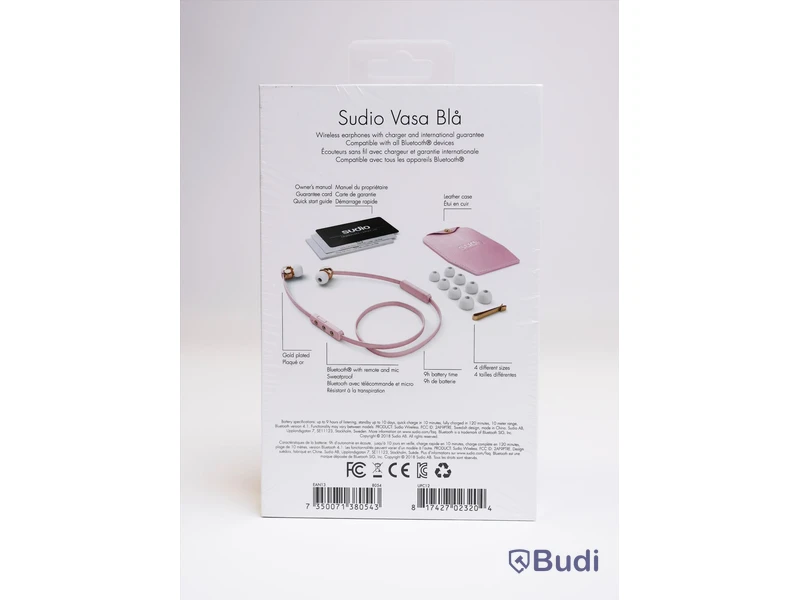 Trådlösa hörlurar - Sudio, Vasa blå, Rosa. Ny, Obruten förpackning.