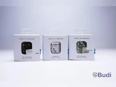 Airpod-fodral - 3 st, passar 1:st och 2:nd gen, vit, grön och svart, Ideal of Sweden. Ny, Obruten förpackning.