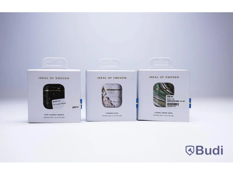 Airpod-fodral - 3 st, passar 1:st och 2:nd gen, vit, grön och svart, Ideal of Sweden. Ny, Obruten förpackning.